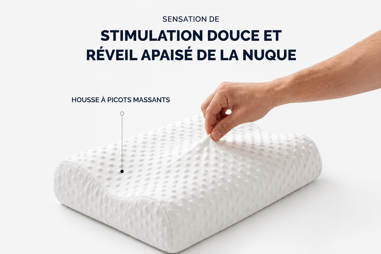 Taie Cervical Plat picots entretien mobile